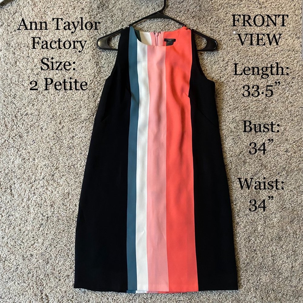 Ann Taylor Black with Stripes Dress